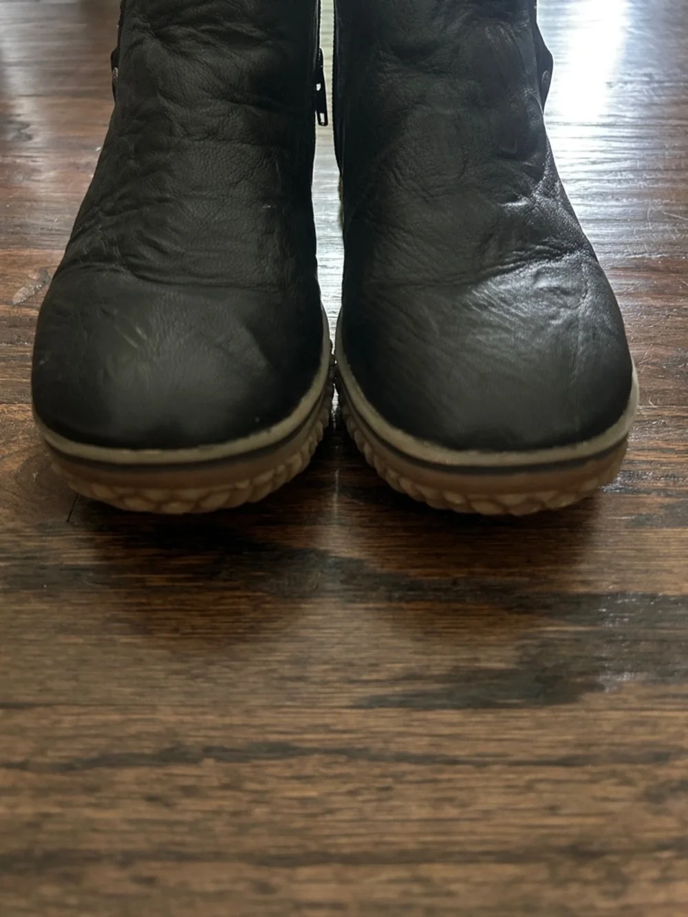 Rieker Waterproof Leather Shearling Lining Black‎ Ankle Boots. Size 42 EU/10 US